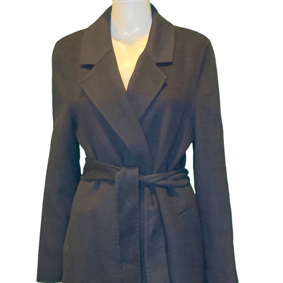 NWT Reiss Navy Brooks Belted Wool Blend Coat -Sz 10 - Picture 7 of 12